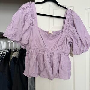NWT Altar’d State Lavender Puff Sleeve Top